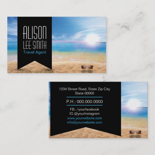 Reisagent Visitekaartje (Voorkant / Achterkant)