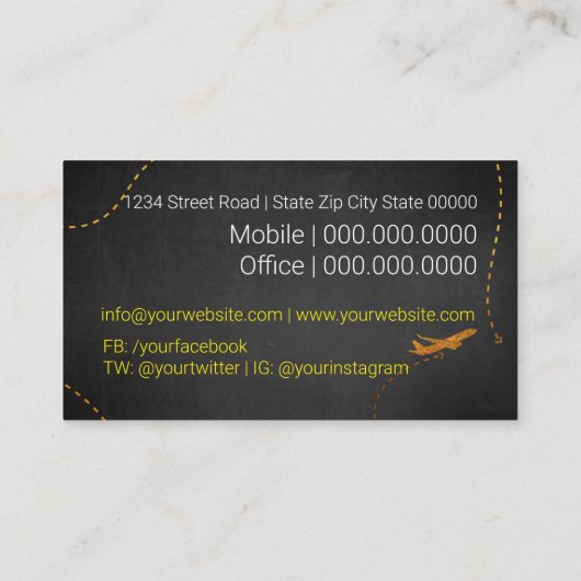 Reisagent Visitekaartje (Achterkant)