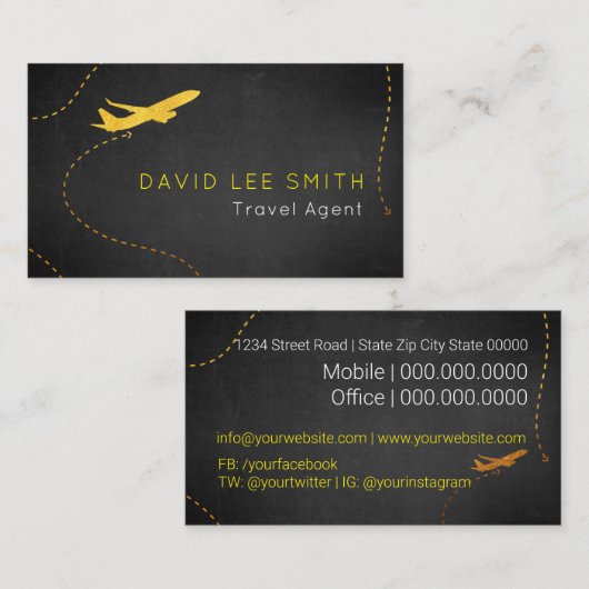 Reisagent Visitekaartje (Voorkant / Achterkant)