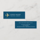 Reisagent Visitekaartje vliegtuig op blauw (Voorkant / Achterkant)