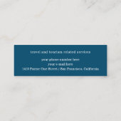 Reisagent Visitekaartje vliegtuig op blauw (Achterkant)