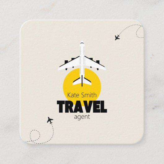 Reisagent visitekaartjes! vierkante visitekaartje (Voorkant)
