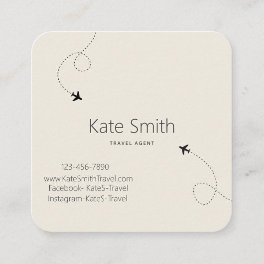 Reisagent visitekaartjes! vierkante visitekaartje (Achterkant)