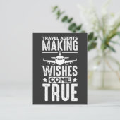 Reisagent Vliegpersoneel vliegtuig Humor vliegtuig Briefkaart (Staand voorkant)