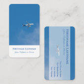 Reisagent vlucht vliegtuig in blauwe lucht vliegen visitekaartje (Voorkant / Achterkant)