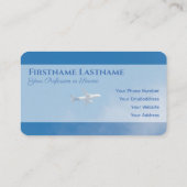 Reisagent vlucht vliegtuig in blauwe lucht vliegen visitekaartje (Achterkant)