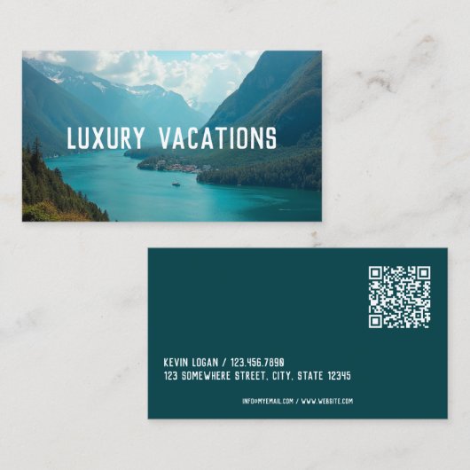 Reisagent voor aangepaste scancode visitekaartje (Voorkant / Achterkant)