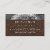 Reisagent Wereldkaart Wereldbol bruin leder Visitekaartje (Achterkant)