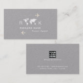 Reisagent wereldwijd monogram visitekaartje (Voorkant / Achterkant)