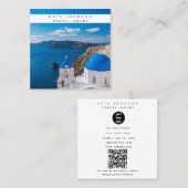 Reisagent Zakelijke Logo Fotograaf Santorini Vierkante Visitekaartje (Voorkant / Achterkant)