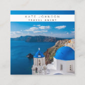 Reisagent Zakelijke Logo Fotograaf Santorini Vierkante Visitekaartje (Voorkant)