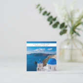 Reisagent Zakelijke Logo Fotograaf Santorini Vierkante Visitekaartje (Staand voorkant)