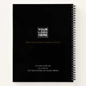 Reisagent zwart notitieboek met een vliegtuig (Achterkant)