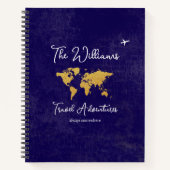 Reisavonturen Distressed Blue Notitieboek (Voorkant)