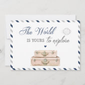 Reisavontuur Baby Jongen Rond de Wereld Shower Kaart (Achterkant)