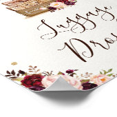 Reisavontuur bagage afgeven vintage bloem poster (Hoek)