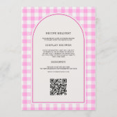 Reisavontuur Gingham Bruiloftsshower QR-code Kaart (Achterkant)