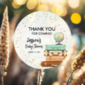 Reisavontuur Goud Confetti Baby shower Bedankjes Labels