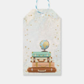 Reisavontuur Goud Confetti Baby shower Cadeaulabel (Achterkant)