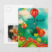 Reisavontuur in waterverf uit het verleden feestdagenkaart (Voorkant / Achterkant)