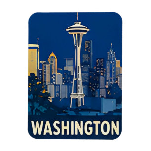 🌲 Reisavontuur Seattle Skyline ☁️ Magneet