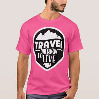 Reisavontuur wacht op Tent Mountain Hiking Campi T-shirt