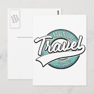 Reisavontuur wacht vintage logo briefkaart