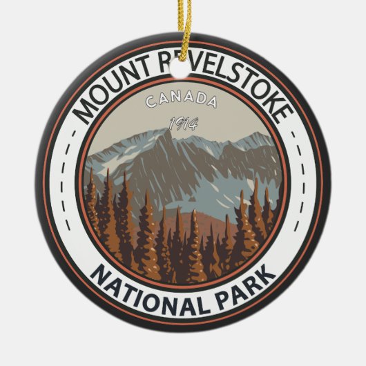 Reisbadge in het nationale park Revelstoke Keramisch Ornament (Voorkant)