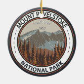 Reisbadge in het nationale park Revelstoke Keramisch Ornament (Achterkant)