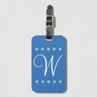 Reisbagage-label met vijfsterrenstijl en monogram bagagelabel