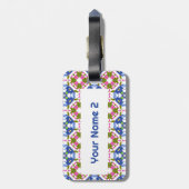 Reisbagage voor dames van Vibrant Blue Girl Bagagelabel (Achterkant verticaal)