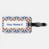 Reisbagage voor dames van Vibrant Blue Girl Bagagelabel (Achterkant horizontaal)