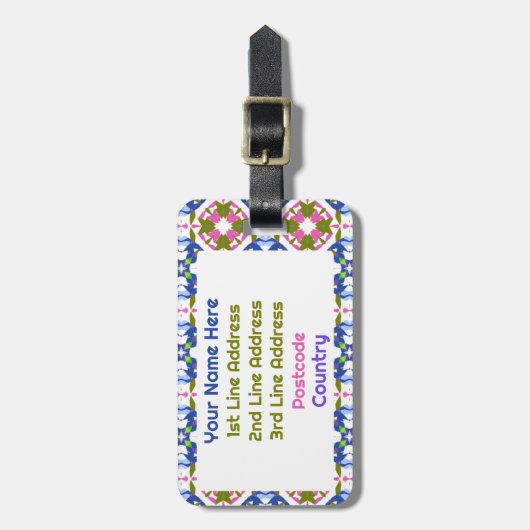 Reisbagage voor dames van Vibrant Blue Girl Bagagelabel (Voorkant verticaal)