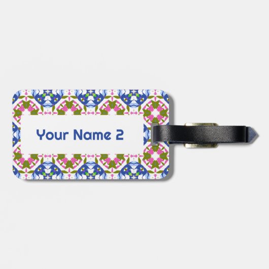 Reisbagage voor dames van Vibrant Blue Girl Bagagelabel (Achterkant horizontaal)