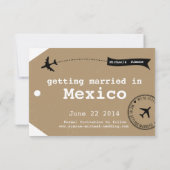 Reisbagagelabel met palmbomen opslaan datum save the date (Achterkant)