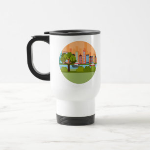 Reisbeker Met Een Stadsgezicht