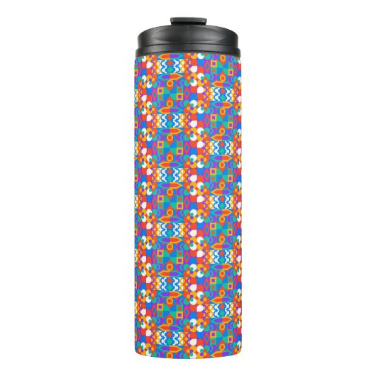 Reisbeker met levendig geometrisch patroon thermosbeker (Voorkant)