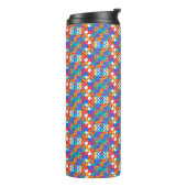 Reisbeker met levendig geometrisch patroon thermosbeker (Gedraaid links)