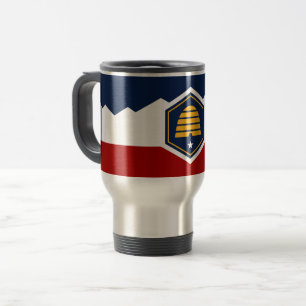 Reisbeker met vlag van Utah, VS