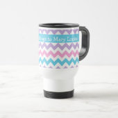 Reisbeker op maat, pastelkleuren chevrons (Voorkant rechts)