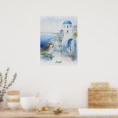 Reisbestemming Amalfi Waterverf Wall Art Poster (Keuken)