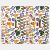 Reisbestemming Bangkok Patroon Fleece Deken (Voorkant (Horizontaal))