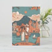 Reisbestemming bruiloft Bewaar de datum Kaart (Staand voorkant)