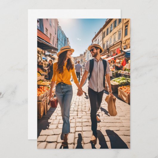 Reisbestemming bruiloft Bewaar de datum Kaart (Voorkant / Achterkant)