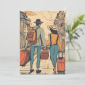 Reisbestemming bruiloft Bewaar de datum Kaart (Staand voorkant)