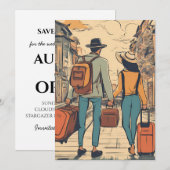 Reisbestemming bruiloft Bewaar de datum Kaart (Voorkant / Achterkant)