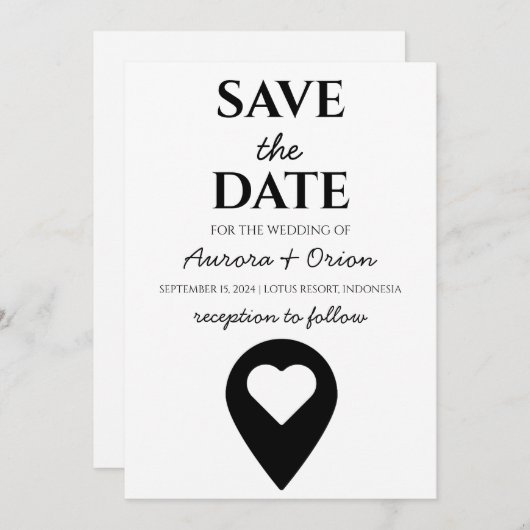 Reisbestemming bruiloft Bewaar de datum Kaart (Voorkant / Achterkant)