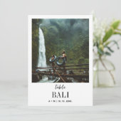 Reisbestemming Foto Elegant Modern Wedding Kaart (Staand voorkant)