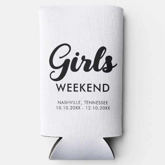 Reisbestemming Fun Matching Meiden Weekend Trip Seltzer Blikjeskoeler (Voorkant)