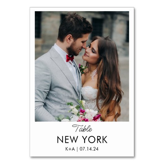 Reisbestemming Huwelijk Foto & Naam Kaart (Voorkant)